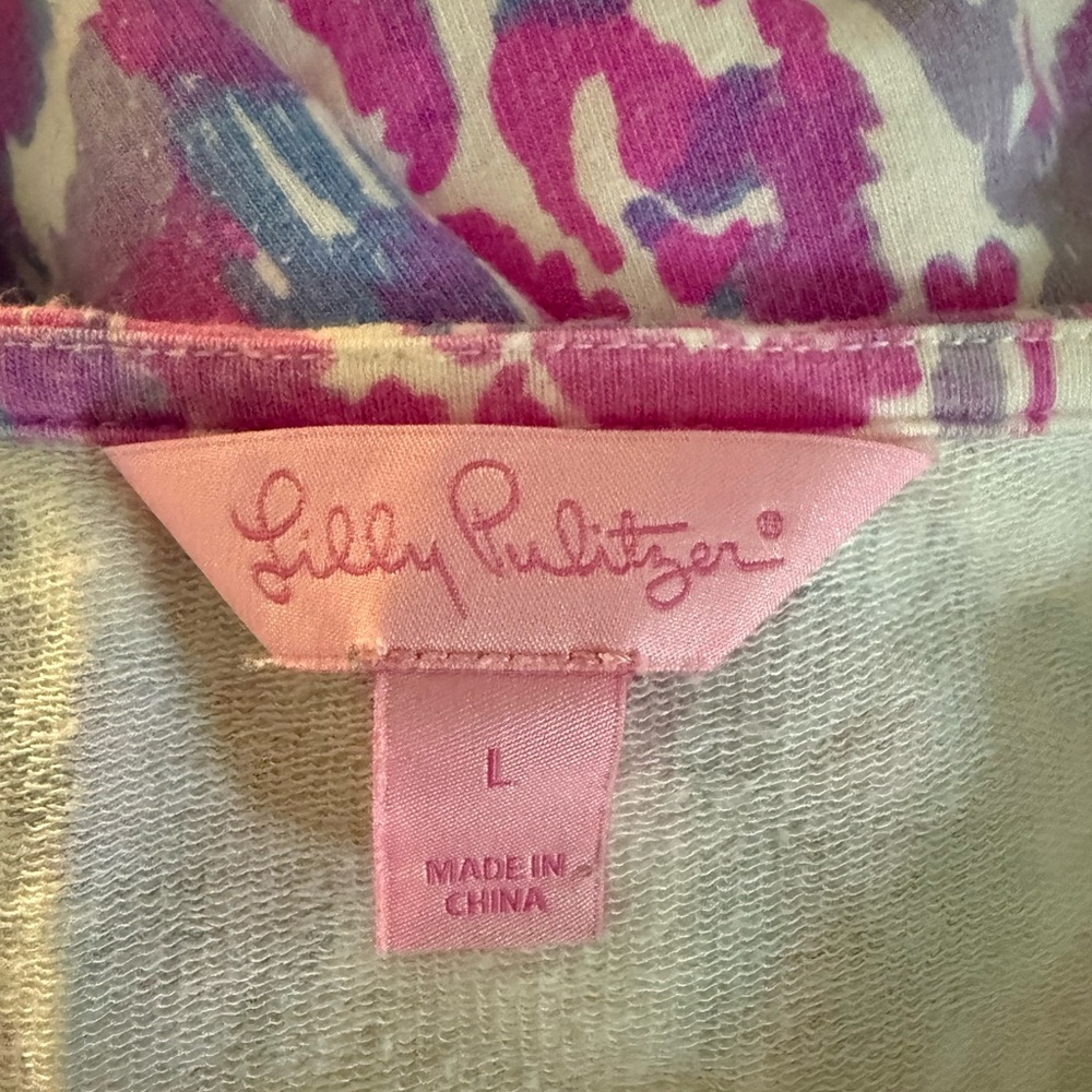 Lilly Pulitzer Pink & Purple Ikat Print Short Sleeve Dress | Size L - Picture 5 of 6